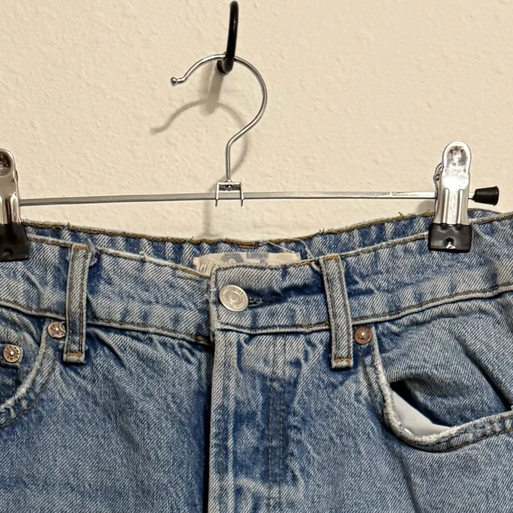 Free People Light Blue Ripped Wide-Leg Jeans